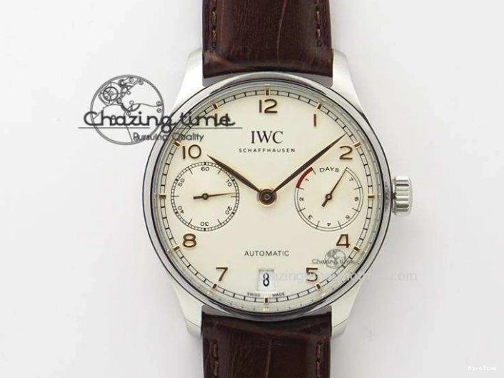 MIROTIME 0524 MoistureWicking Portuguese IW371491 ZF 1:1 Best Edition SS Blue Dial On Leather Strap A79350 (Slim Movement) V 7221